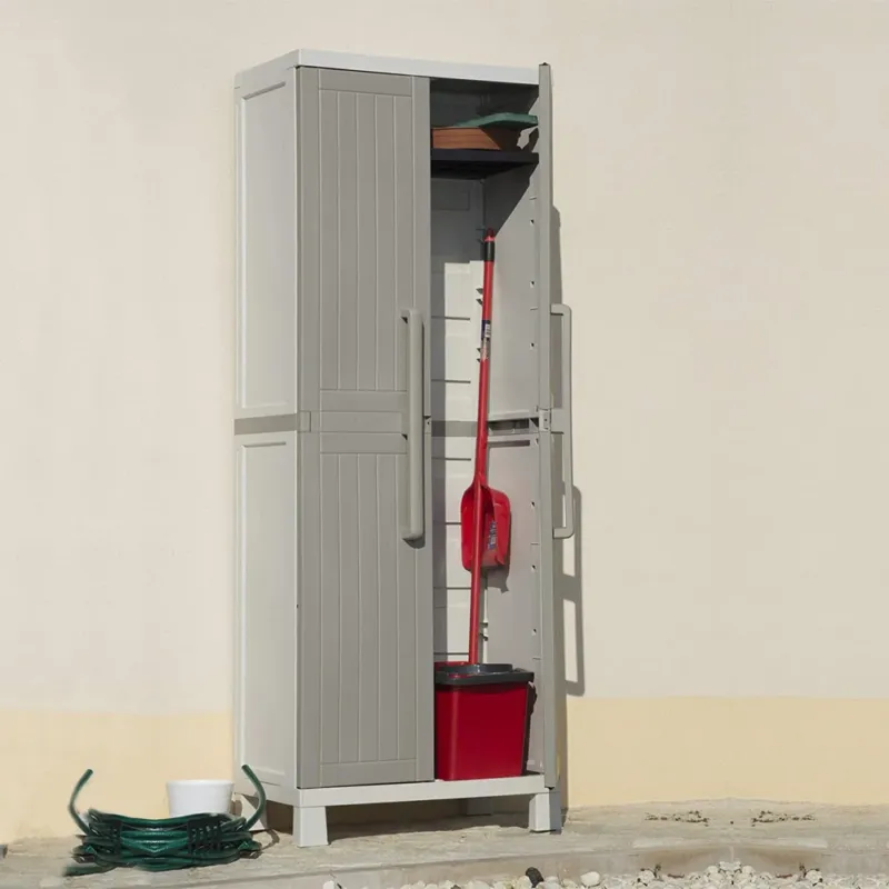 Promo Stagionale Armadio Portascope con 4 Ripiani Mobile Resina per Interno ed Esterno 173 cm H