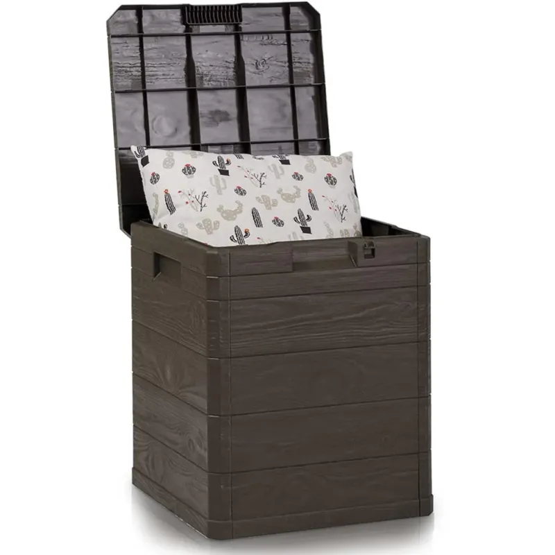 Compra Online Baule Contenitore per Esterni ed Interni 90L Dimensioni 42,5x44x50H cm Marrone