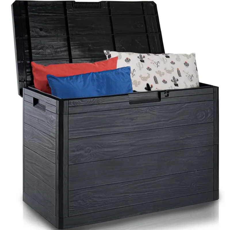 Vendita Finale Baule Contenitore Effetto Legno Interno Esterno Capienza 160L Colore Antracite