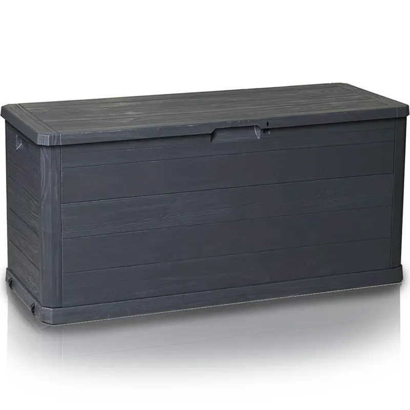 Baule Contenitore Capienza 280L Colore Antracite Effetto Legno Interno Esterno Novità
