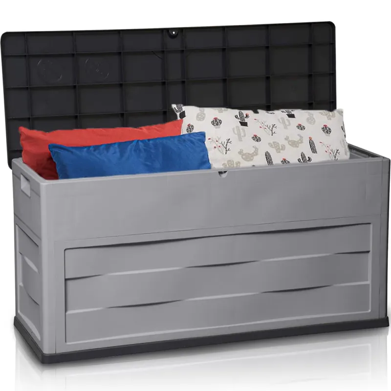 Offerta Speciale Baule Contenitore Multiuso 320Lt Grigio Tortora Esterno ed Interno 119x46x60H cm