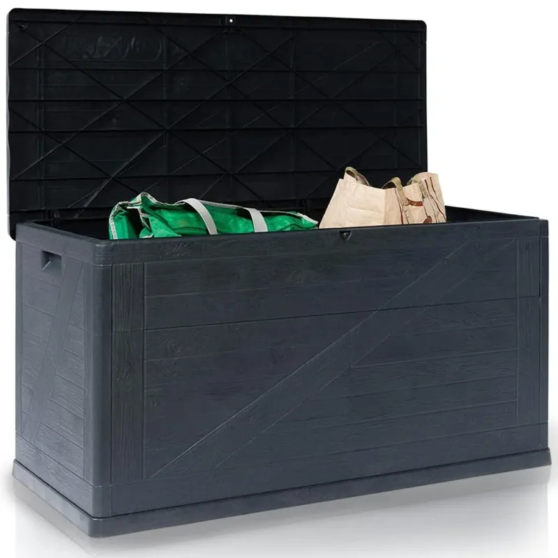 Super Prezzo Baule Contenitore Capienza 420L Colore Antracite Effetto Legno Interno Esterno