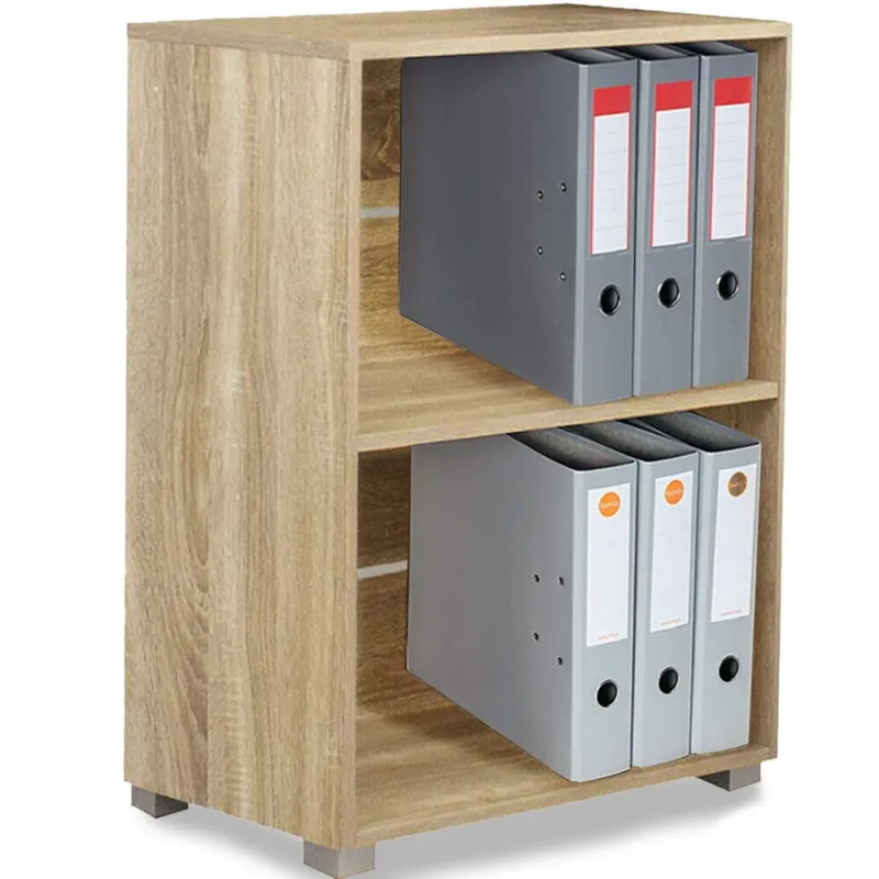 Saldi Mobile Mobiletto Libreria a Scaffali 2 Ripiani In Legno Naturale 77x60x31 cm