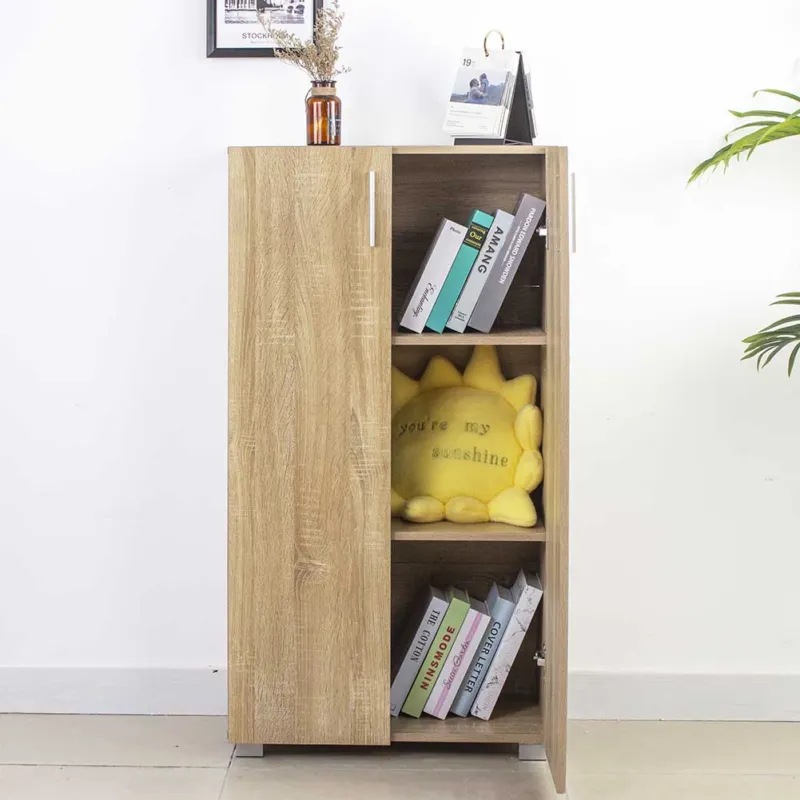 Promo Stagionale Mobile Armadio 3 Ripiani Due Ante Design Moderno Casa Ufficio Quercia 115x60x31