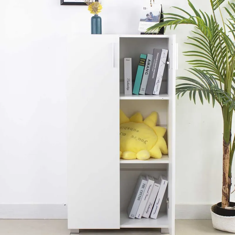 Non Perdere Mobile Armadio 3 Ripiani Due Ante Design Moderno Casa Ufficio Bianco 115x60x31