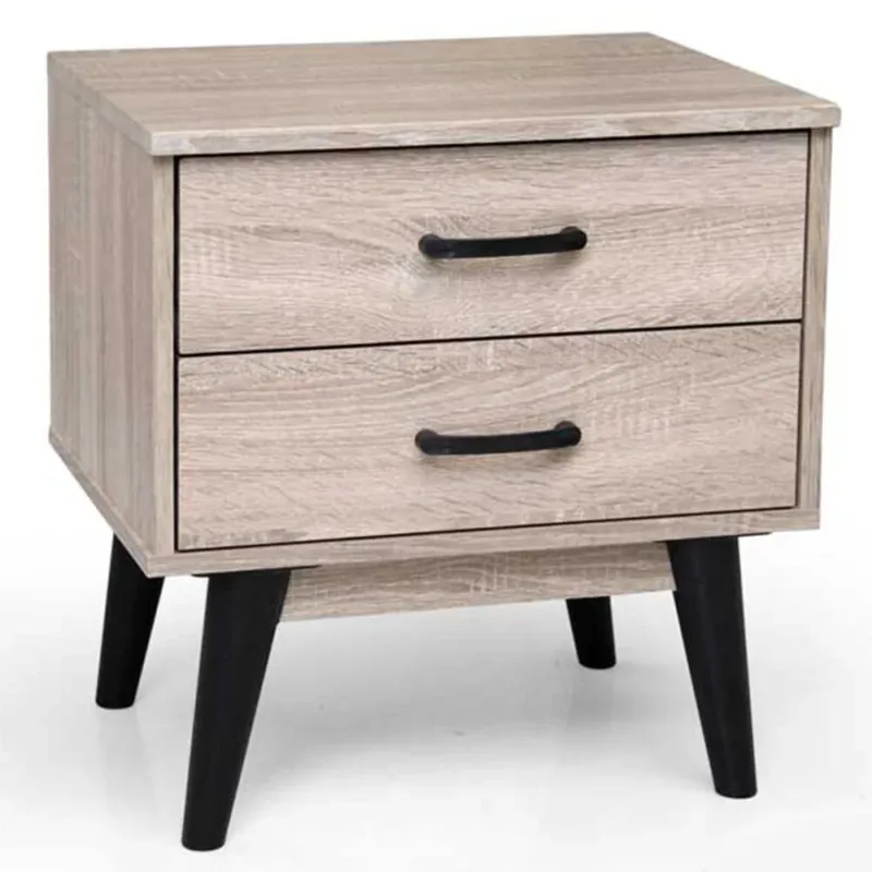 Comodino Mobiletto Cassettiera 2 Cassetti Tavolino Design Moderno Legno Quercia Quantità Limitata