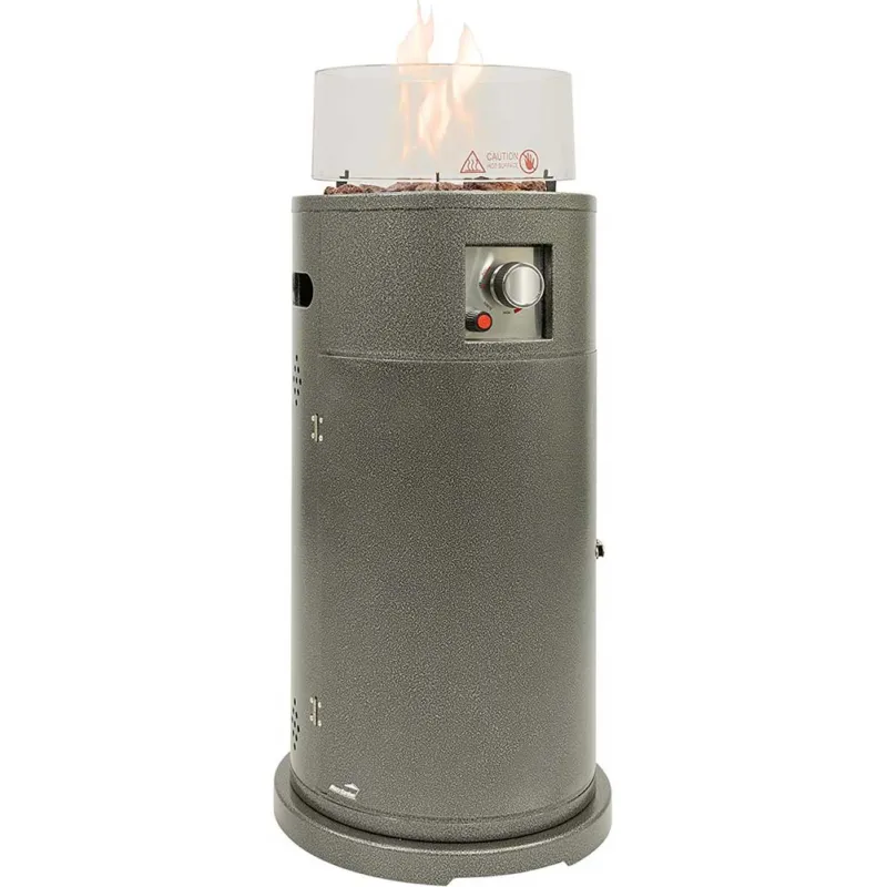Stufa a Gas Propano Butano Con Pietra Lavica 10 Kw per Uso Esterno Antracite Nuova Collezione