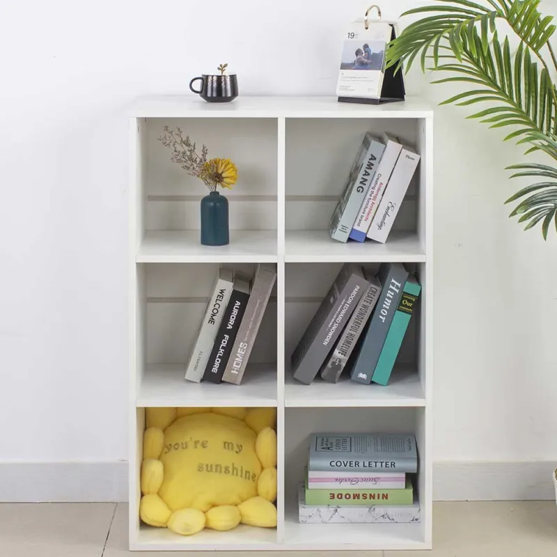 Compra Adesso Mobile Libreria Scaffale 3 Ripiani 6 Vani Casa Ufficio Design In Legno Bianco