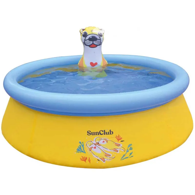 Piscina Gonfiabile Forma Lontra per Bambini 150cm con Doccia Spruzzo Giardino Prezzo Ridotto
