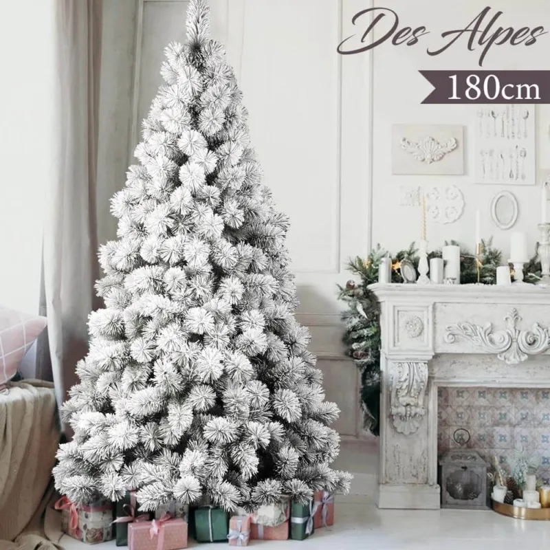 Ultimissimo Modello Albero Di Natale Innevato Des Alpes 180cm 312 Rami Super Folto Effetto Neve