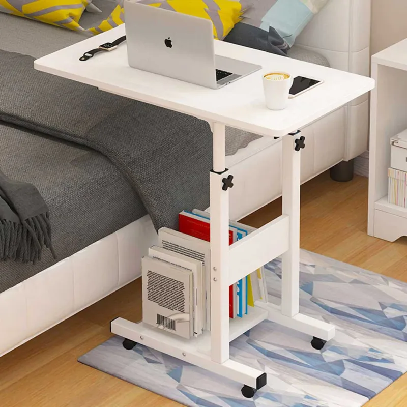Esclusivo Tavolo Scrivania Porta Pc Computer Regolabile Tavolino Letto Divano Ruote Bianco