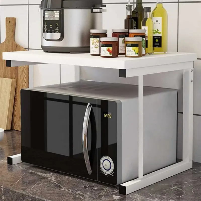 Scaffale Mensola Cucina Mobiletto Porta Microonde Ripiano Metallo Legno Bianco Super Prezzo