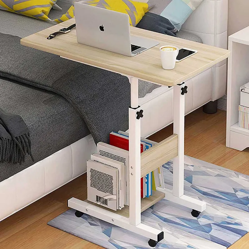 Tavolo Scrivania Porta Pc Computer Regolabile Tavolino Letto Divano Ruote Beige Popolare