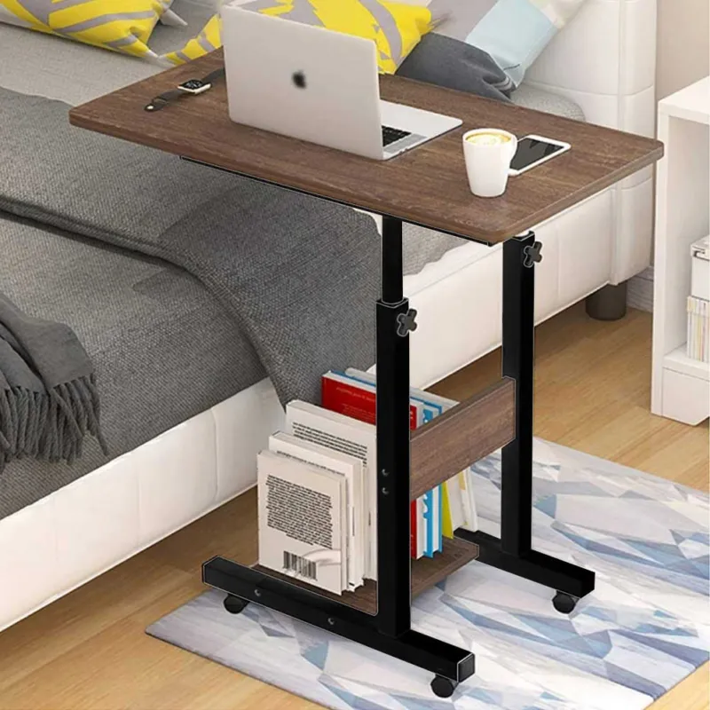 Quantità Limitata Tavolo Scrivania Porta Pc Computer Regolabile Tavolino Letto Divano Ruote Noce