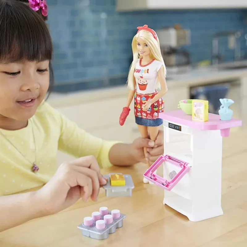 Soddisfatti O Rimborsati Barbie Playset Giocattolo Pasticceria con Bambola Bionda Forno Accessori Cucina