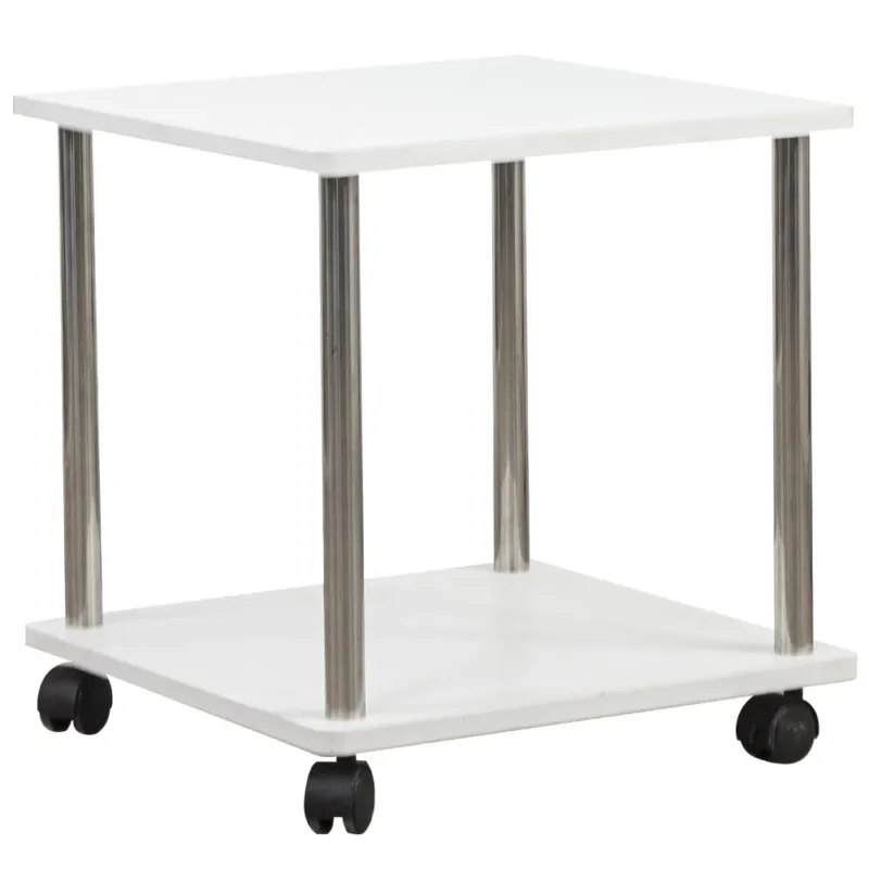 Nuovo Arrivo Tavolo Tavolino Salotto con 4 Ruote Carrello Carrellino Legno MDF Bianco