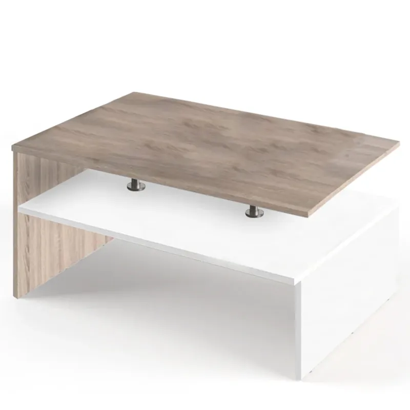 Promozione Tavolino Divano Salotto Rettangolare Design Moderno Legno MDF 2 Ripiani