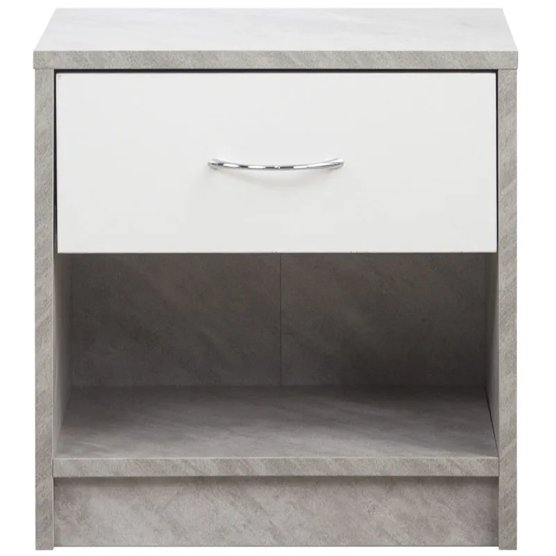 Cassettiera Mobile Comodino Cassetto e Ripiano Inferiore Semplice Design Minimal Must-Have