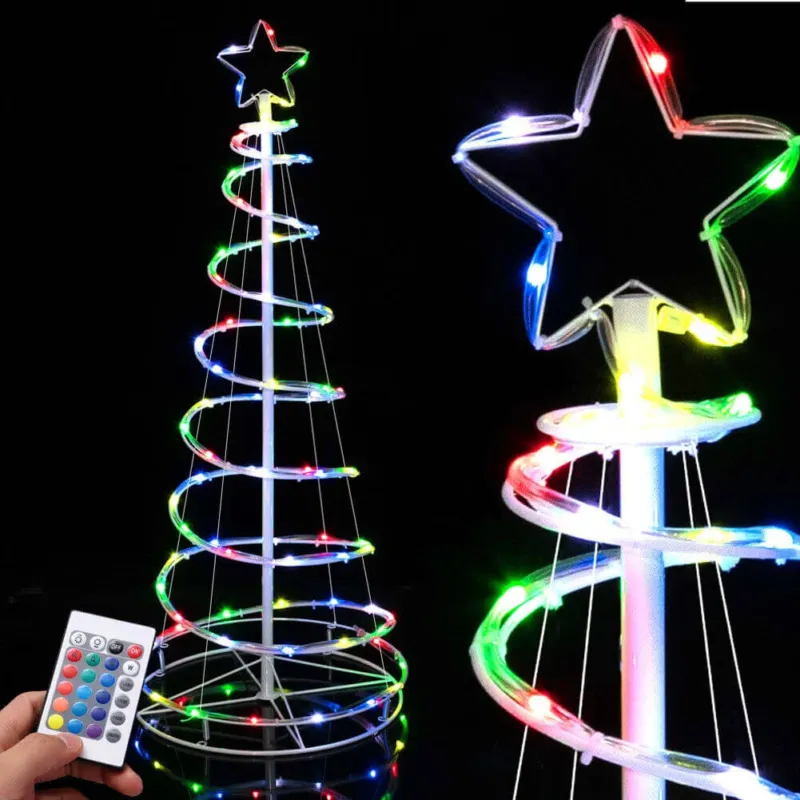 Albero di Natale Luminoso 100 Luci a Led Spirale per Interno ed Esterno 150 CM Compra Oggi Stesso