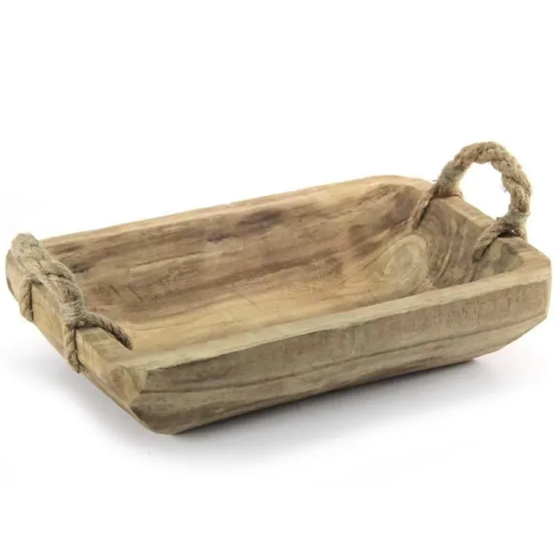Offerta Limitata Vassoio da Portata Rettangolare Centrotavola Cucina Legno Piatto Portaoggetti