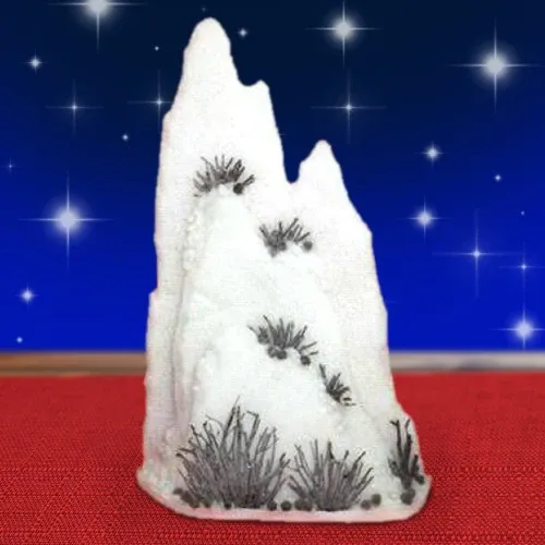 Scenario Natalizio Alto 81cm Con Montagne In Ovatta Bianco Decorazione Con Pigne Professionale