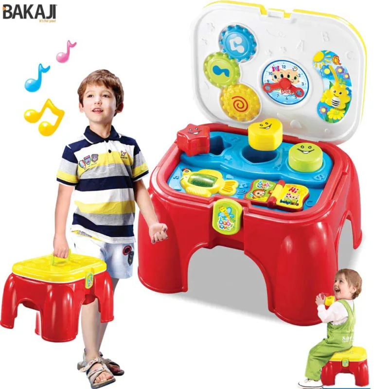 Sgabello Sediolina Giocattolo Con Formine Incastro Luci Suoni Gioco Per Bambini Spedizione Espresso