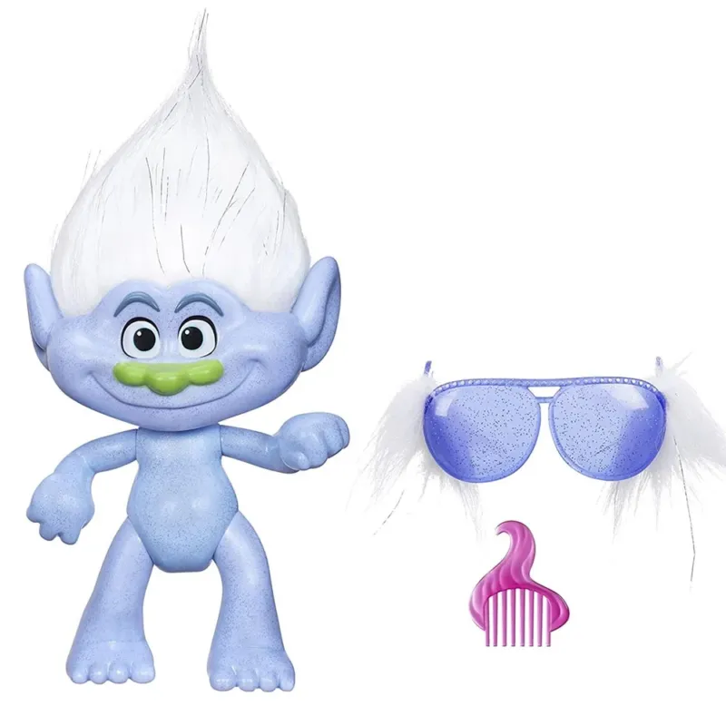 Trolls Personaggio Guy Diamond con Occhiali Peluche e Pettine Giocattolo Bambini Prezzo Conveniente