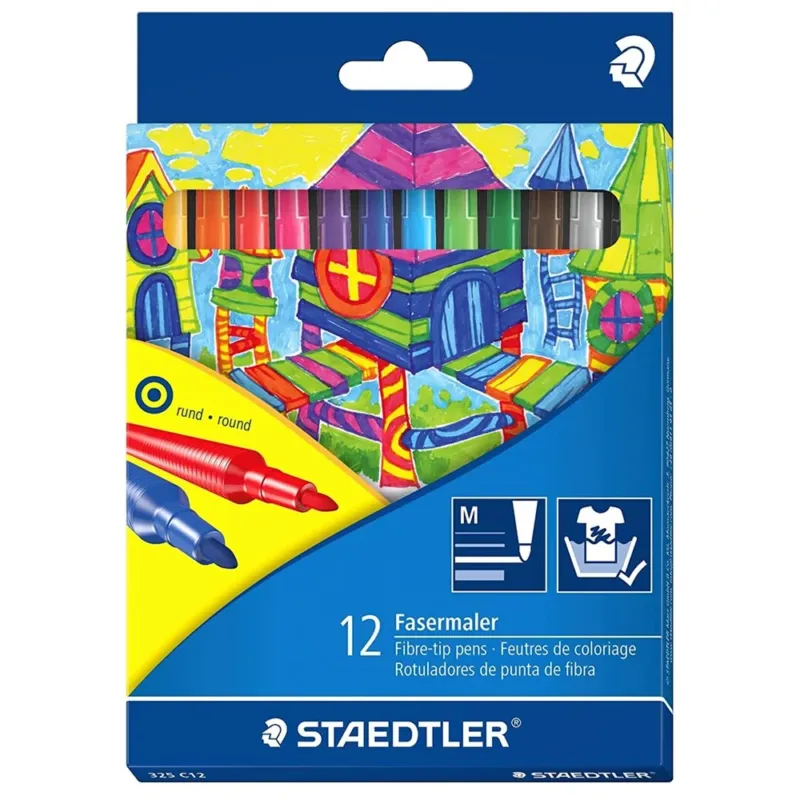 Confezione 12 Pennarelli Colorati Staedtler Scuola Disegno Bambini Punta Sottile Quantità Limitata