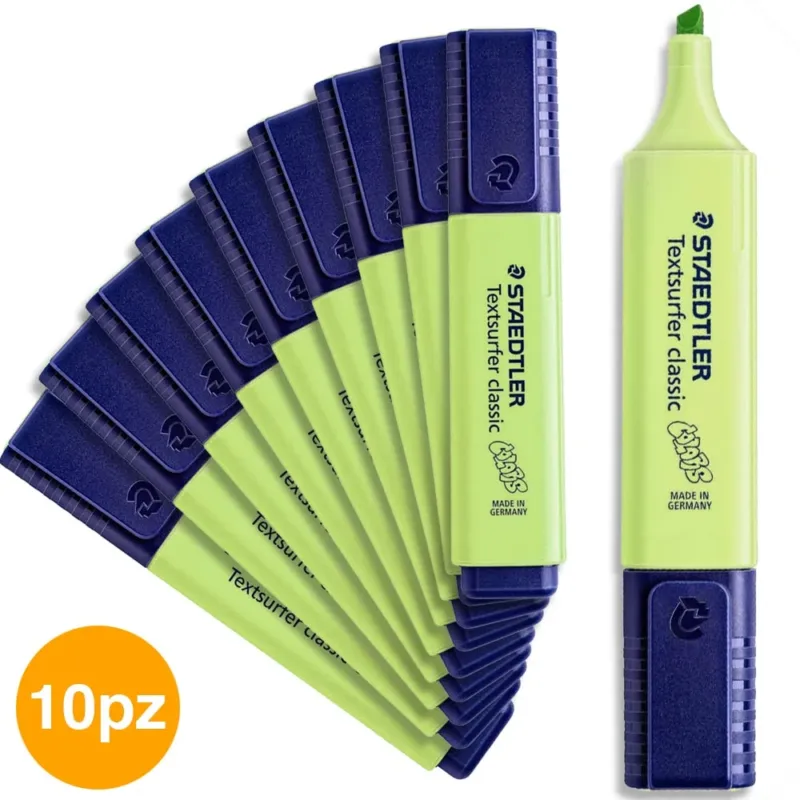 Set 10 Evidenziatori Staedtler Pennarello Evidenziatore Verde Chiaro 10pz Ordina Subito
