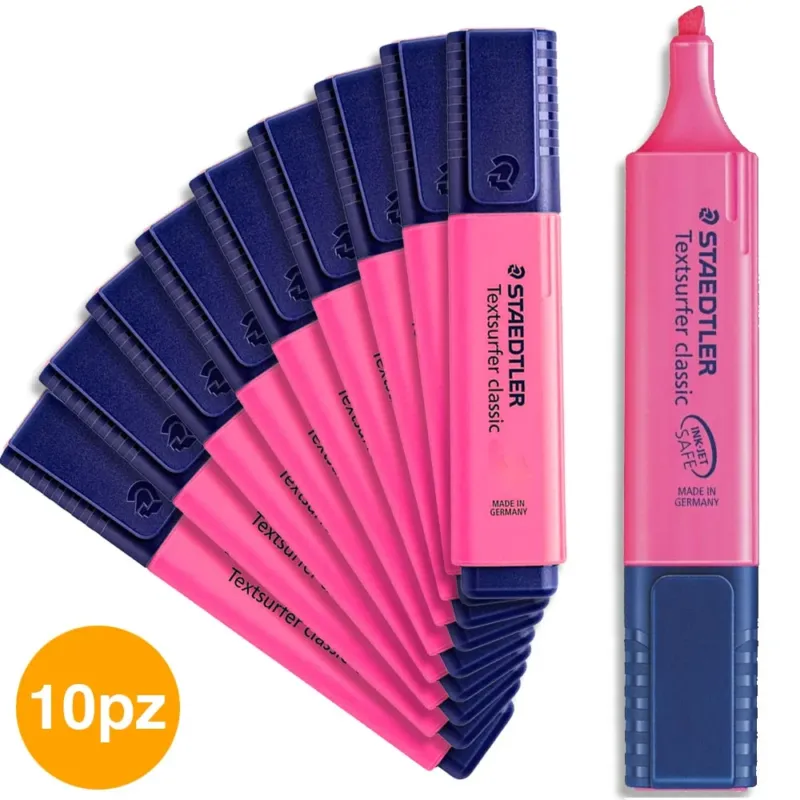 Occasione Imperdibile Set 10 Evidenziatori Staedtler Pennarello Evidenziatore Rosa Fuxia Fluo 10pz