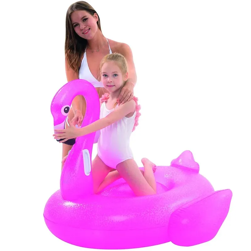 Acquista Ora Fenicottero Cavalcabile Gioco Gonfiabile Bambini 110x102cm Mare Piscina Spiaggia