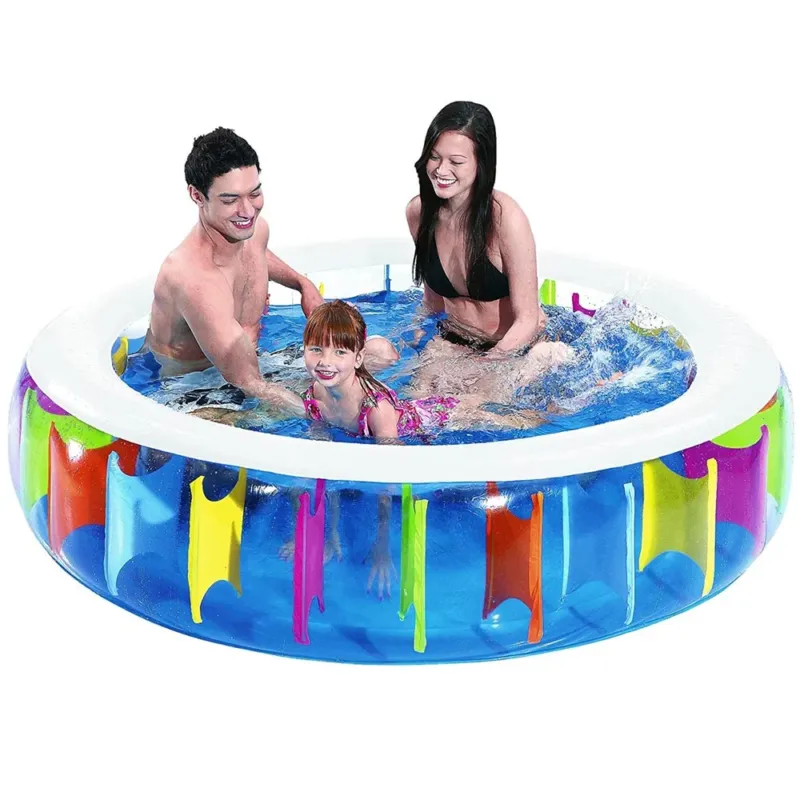 Piscina Gonfiabile Fuoriterra Rotonda Family Multicolore 190x50cm da Giardino Soddisfatti O Rimborsati