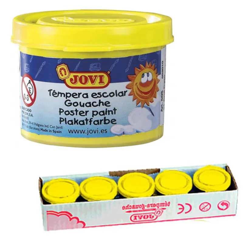 Set 5pz Barattolini Tempera Pittura Disegno per Bambini Giallo Barattolo 35ml Pagamento Sicuro