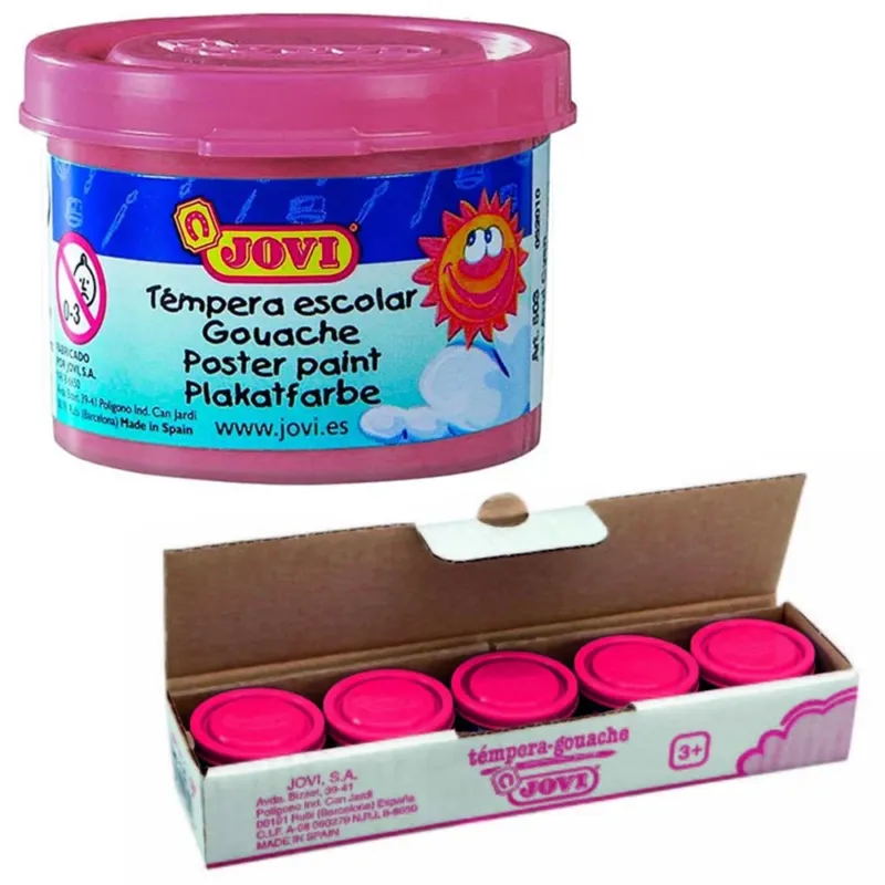 Set 5pz Barattolini Tempera Pittura Disegno per Bambini Magenta Barattolo 35ml A Buon Prezzo