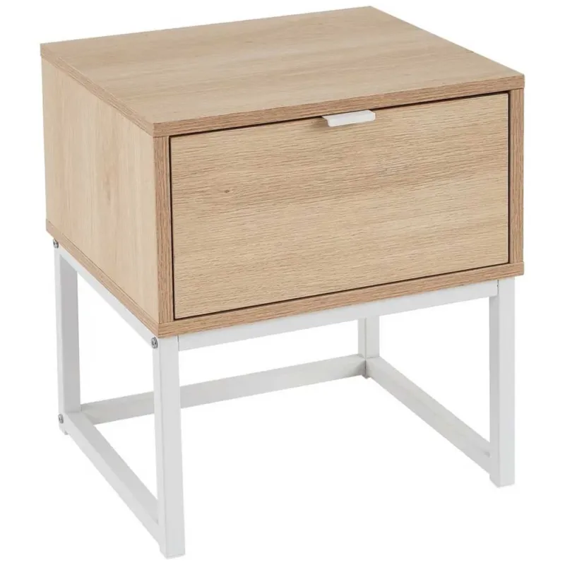 Comodino Mobiletto Cassettiera con Cassetto Tavolino Design Moderno Legno Metall A Buon Prezzo