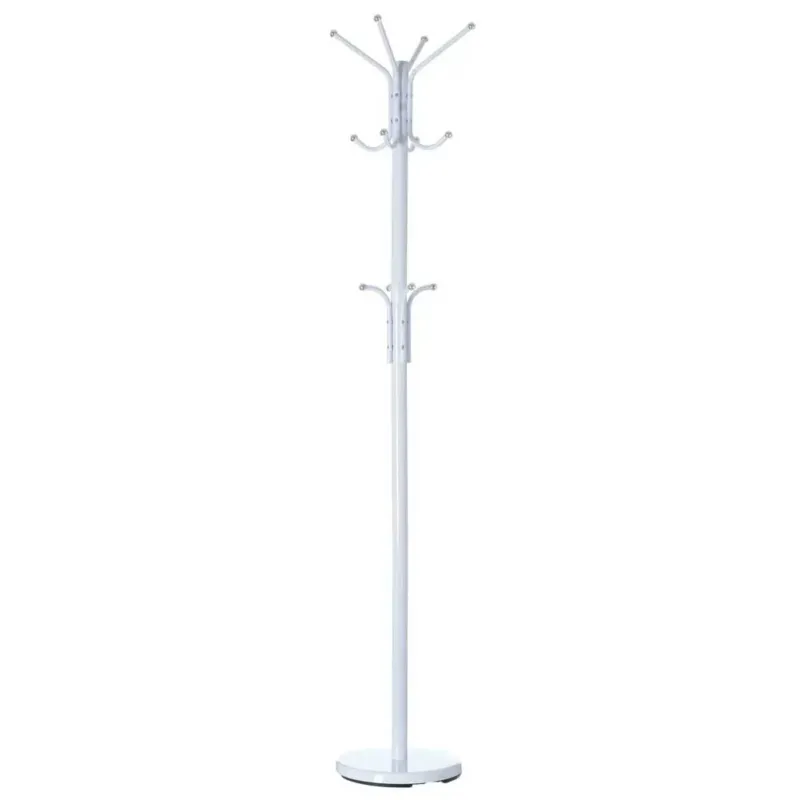 Offerta Speciale Attaccapanni Appendiabiti a Piantana in Metallo 12 Ganci Colore Bianco 30x30x178