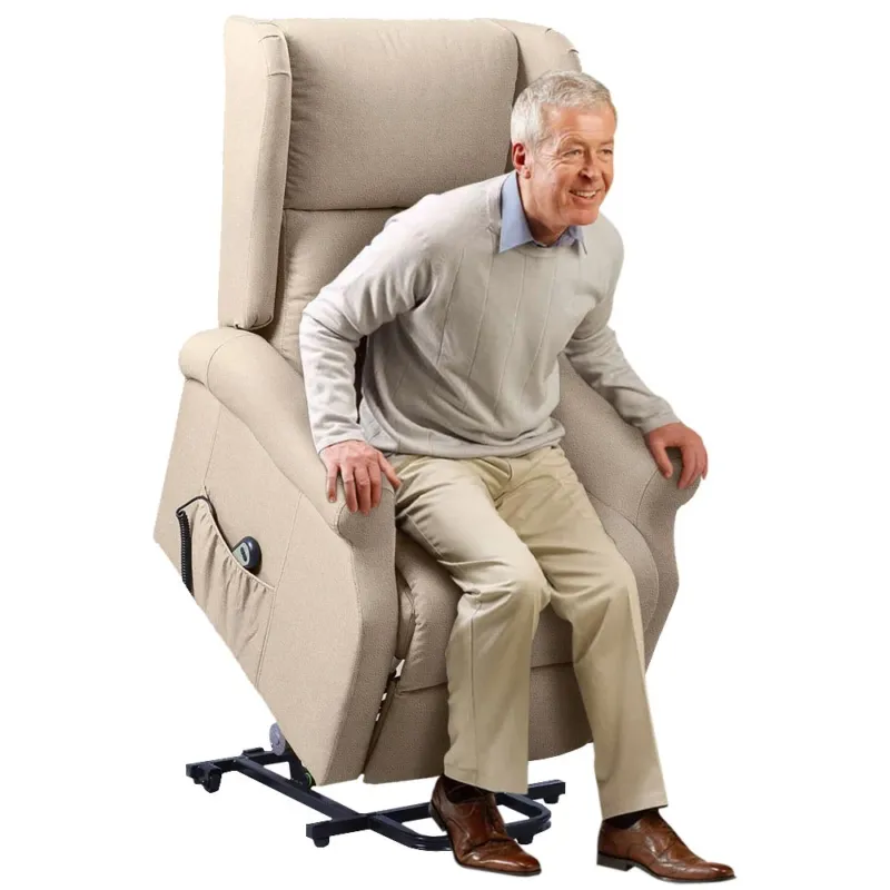 Prezzo Ridotto Poltrona Alzapersona Elettrica Motorizzata Reclinabile Ecopelle Beige Anziani