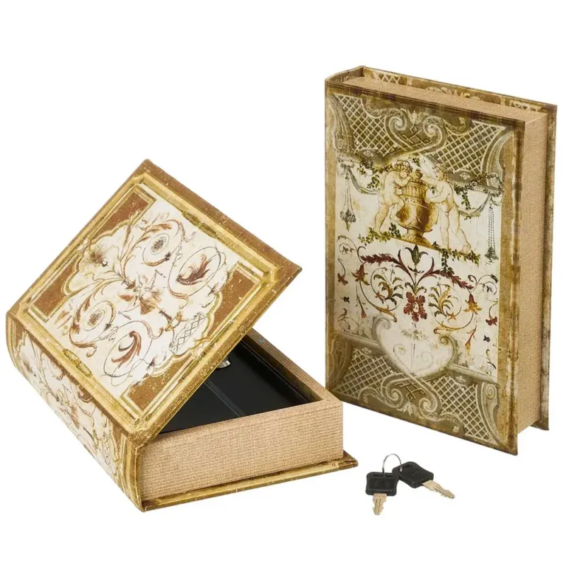 Esclusivo Cassaforte Cassetta Di Sicurezza Finto Libro Stampa Classica 2 Chiavi 16x24x5cm