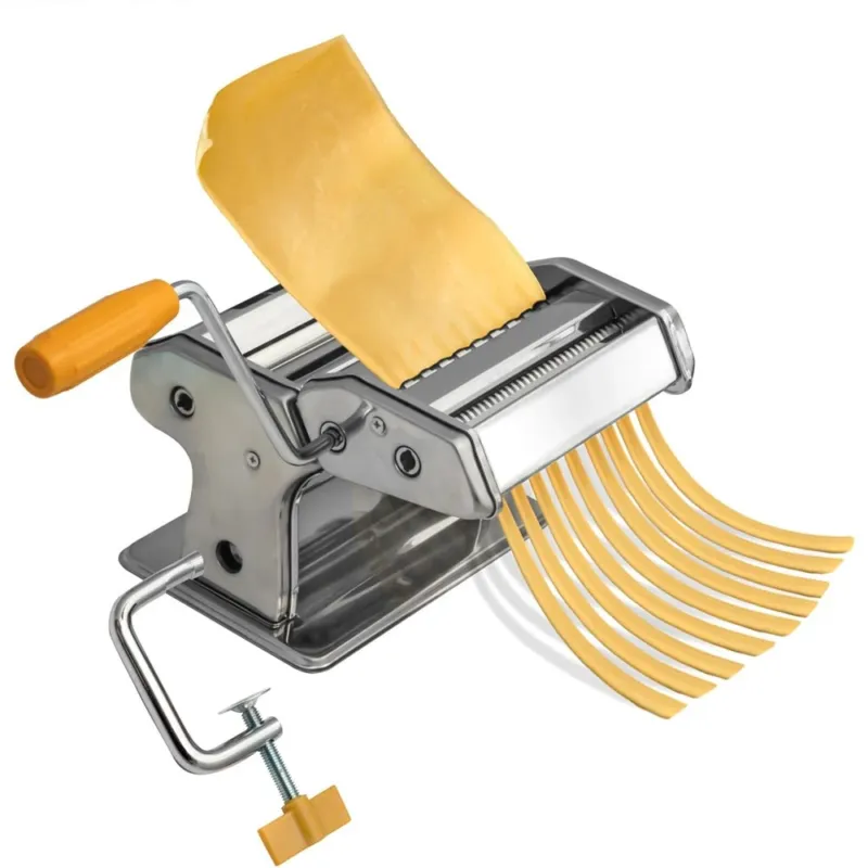 Economico Macchina Pasta Fresca Manuale Cucina Stendi Impasto Acciaio Inox 2 Rulli 180mm