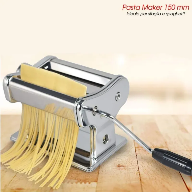 Sconto Macchina Pasta Fresca Manuale Cucina Stendi Impasto Acciaio Inox Rullo 150mm