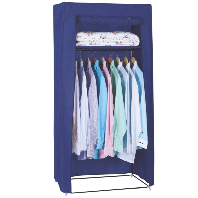 Armadio in tessuto TNT Guardaroba Appendiabiti con Ripiano 70x46x148cm Blu Scelto Dai Clienti