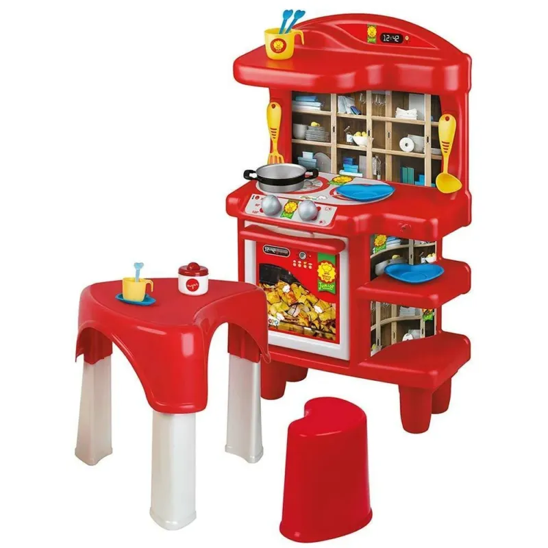Cucina Giocattolo per Bambini con Sedia Tavolo e Accessori Gioco 67x19x39cm Vendita Finale