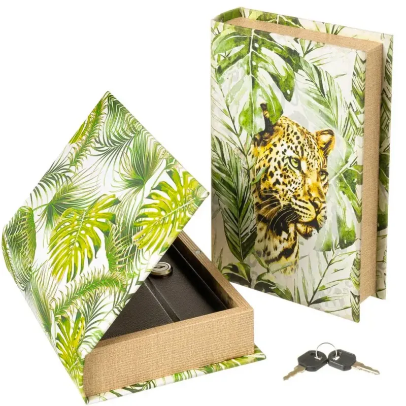 Cassaforte Cassetta Di Sicurezza Finto Libro Stampa Leopardo 2 Chiavi 16x24x5 Direttamente Dal Produttore