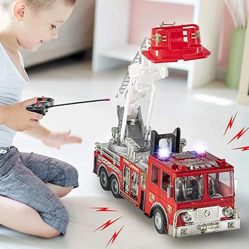 Non Perdere Camion Pompieri Radiocomandato Giocattolo Bambini Luci Suoni e Scala Estensibile