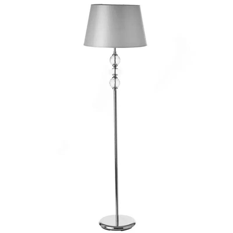 Professionale Lampada Piantana da Terra in Metallo Cristallo Tessuto Grigio Design Moderno