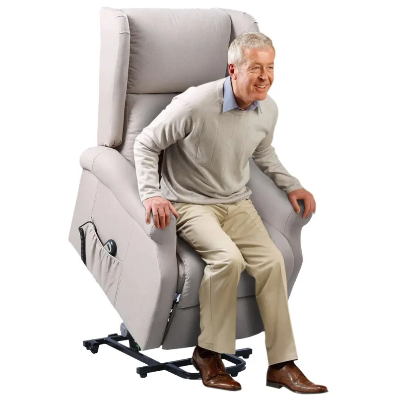 Poltrona Alzapersona Elettrica Motorizzata Reclinabile Tessuto Beige Anziani Offerta