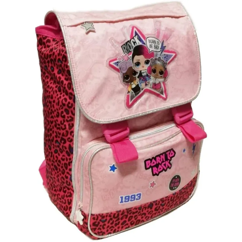 Zaino Cartella Scuola LOL Surprice Estensibile Bambini Leopardato Rosa 41x29x21 Direttamente Dal Produttore