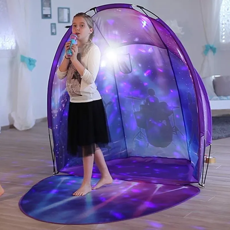 Tenda Gioco per Karaoke Giocattolo Bambini con Microfono Attacco AUX Luce Strobo Occasione Imperdibile