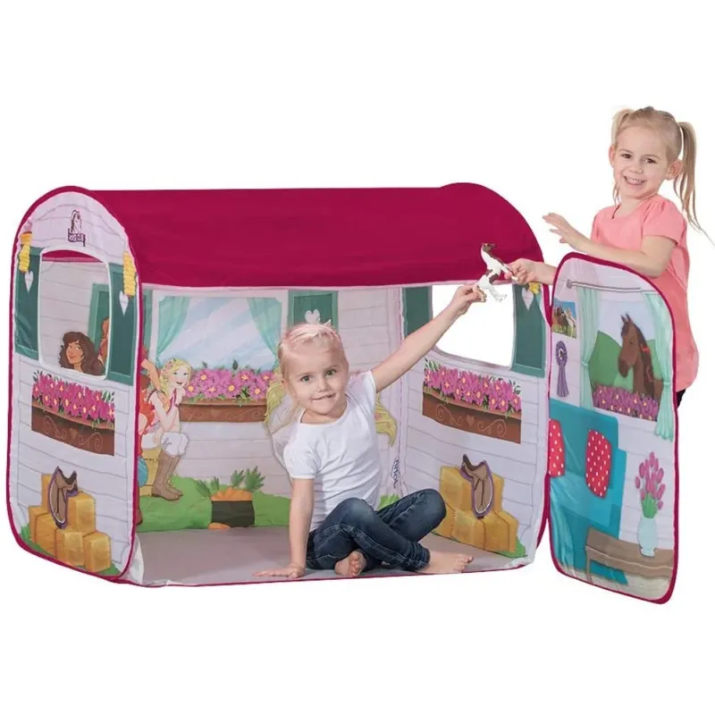 Affare Tenda Gioco Bambini Maneggio dei Cavalli Casetta Tessuto con Cavallo Giocattolo