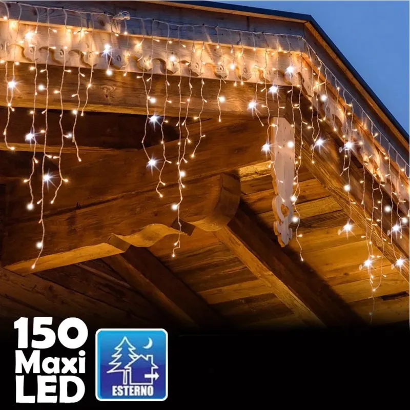 Tenda Luminosa Natalizia 150 LED con Flash Bianco Caldo 3mt Esterno Prolungabile Subito Disponibile